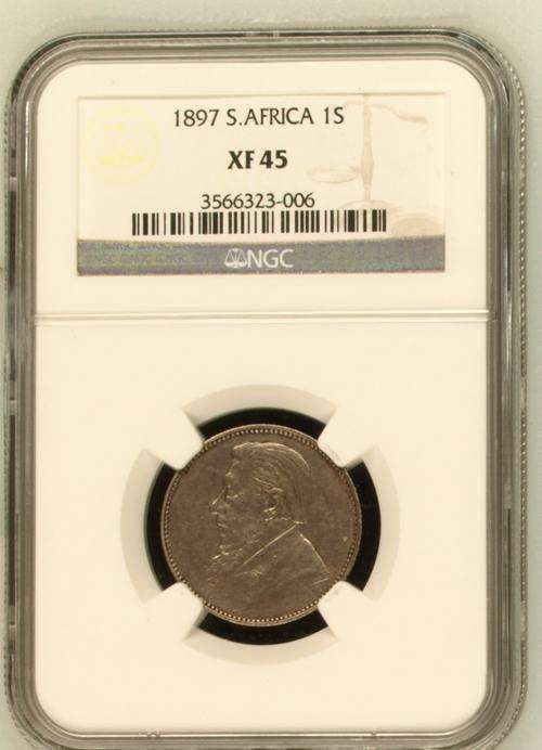 Z.A.R. 1897 One Shilling - NGC Graded XF45 - R1 Start.